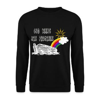 Dieu tient sa promesse, la Bible, l’arche de Noé - Sweat-shirt Unisexe - noir - Devant - Alina (178cm) & Michal (187cm)