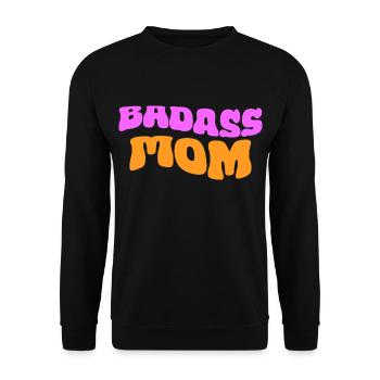Badass Mom - Unisex Sweatshirt - black - Front - Alina (178cm) & Michal (187cm)