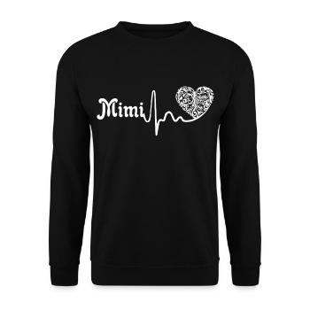Mother's Day Mimi Heartbeat - Unisex Sweatshirt - black - Front - Alina (178cm) & Michal (187cm)