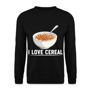 I Love Cereal 16 - Unisex Pullover - Schwarz - Vorne - Alina (178cm) & Michal (187cm)