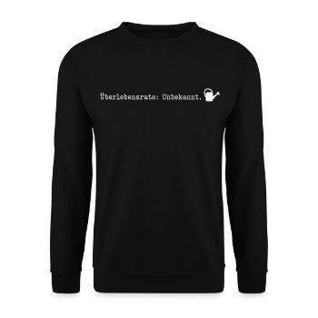 Überlebensrate Unbekannt Pflanzen Gärtner Humor - Unisex Pullover - Schwarz - Vorne - Alina (178cm) & Michal (187cm)