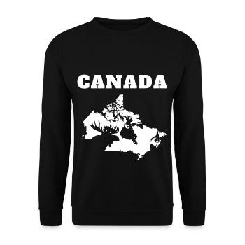 Kanada Elch Moose Form - Unisex Pullover - Schwarz - Vorne - Alina (178cm) & Michal (187cm)