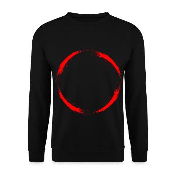 Kreis Design Rot Ring Vektor Farbig Bürste - Unisex Pullover - Schwarz - Vorne - Alina (178cm) & Michal (187cm)