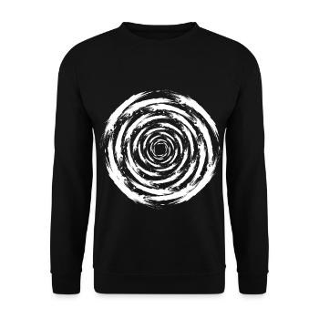 optische Täuschung Kreis Bürste Wirbel Sturm - Unisex Pullover - Schwarz - Vorne - Alina (178cm) & Michal (187cm)