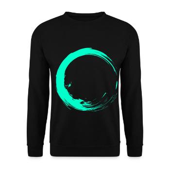 Kreis Bürste Design Türkis - Unisex Pullover - Schwarz - Vorne - Alina (178cm) & Michal (187cm)