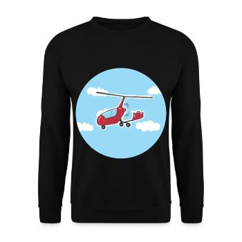 Gyrocopter Gyrokopter Tragschrauber Geschenk 0188 - Unisex Pullover - Schwarz - Vorne - Alina (178cm) & Michal (187cm)