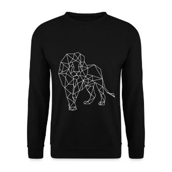 Lion motif géométrique abstrait forme géométrique - Sweat-shirt Unisexe - noir - Devant - Alina (178cm) & Michal (187cm)
