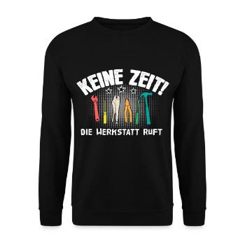 Die Werkstatt ruft - Unisex Pullover - Schwarz - Vorne - Alina (178cm) & Michal (187cm)