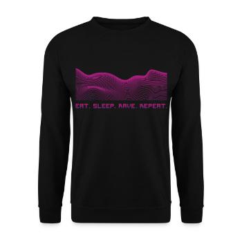 Eat. Sleep. Rave. Repeat. - Unisex Pullover - Schwarz - Vorne - Alina (178cm) & Michal (187cm)