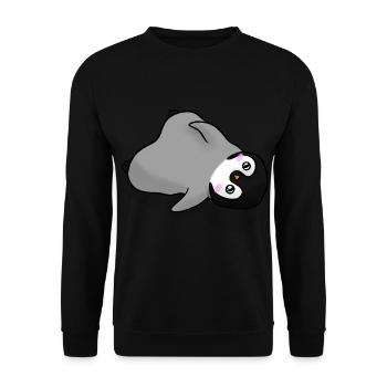 Kawaii Penguin Anime - Unisex Sweatshirt - black - Front - Alina (178cm) & Michal (187cm)