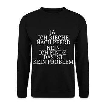 Ja ich rieche nach Pferd - Unisex Pullover - Schwarz - Vorne - Alina (178cm) & Michal (187cm)