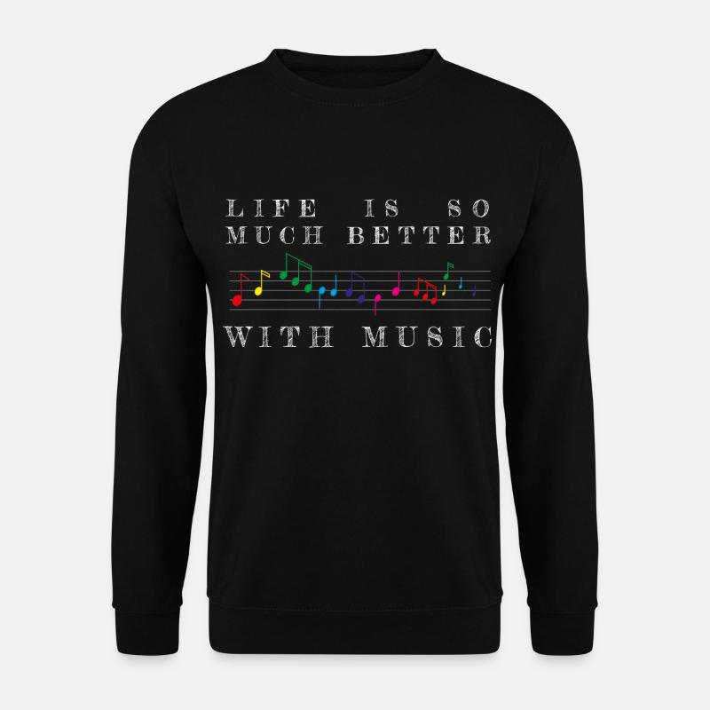 Life is Better with Music - Variation - Unisex Pullover - Schwarz