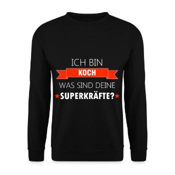Koch T-Shirt Ausbildung Beruf kochen Geschenkidee - Unisex Pullover - Schwarz - Vorne - Alina (178cm) & Michal (187cm)