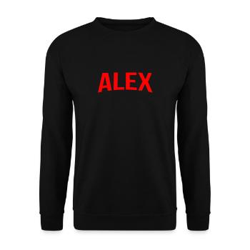 Alex Name - Unisex Pullover - Schwarz - Vorne - Alina (178cm) & Michal (187cm)