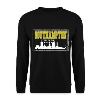 Southampton England UK City Skyline Home Love - Unisex Sweatshirt - black - Front - Alina (178cm) & Michal (187cm)