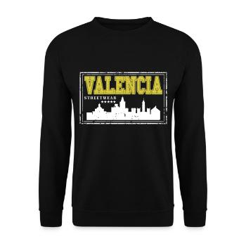 Valence Espagne Ville Skyline Accueil Amour - Sweat-shirt Unisexe - noir - Devant - Alina (178cm) & Michal (187cm)