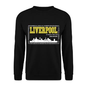Liverpool Angleterre UK City Skyline Accueil Amour - Sweat-shirt Unisexe - noir - Devant - Alina (178cm) & Michal (187cm)