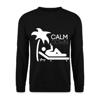Relaxation and relaxation. Just Calm Down - Unisex Sweatshirt - black - Front - Alina (178cm) & Michal (187cm)