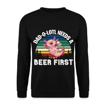 Cadeau de fête des pères pour papa pour la fête des hommes - Sweat-shirt Unisexe - noir - Devant - Alina (178cm) & Michal (187cm)
