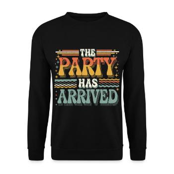 The Party Has Arrived 15 - Unisex Pullover - Schwarz - Vorne - Alina (178cm) & Michal (187cm)