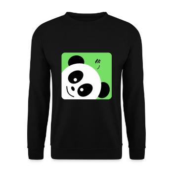 Animal panda - Tierischer Panda - Unisex Pullover - Schwarz - Vorne - Alina (178cm) & Michal (187cm)