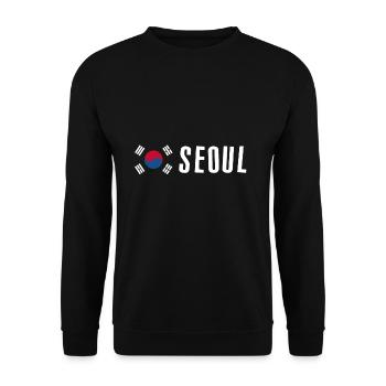 Seoul - Unisex Sweatshirt - black - Front - Alina (178cm) & Michal (187cm)