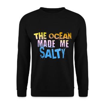 The ocean made me salty - Unisex Pullover - Schwarz - Vorne - Alina (178cm) & Michal (187cm)