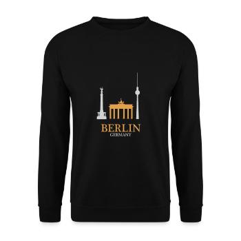 Berlin landmarks in Germany - Berlin - Unisex Sweatshirt - black - Front - Alina (178cm) & Michal (187cm)