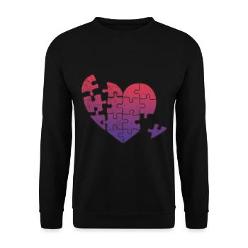 Herz - Unisex Pullover - Schwarz - Vorne - Alina (178cm) & Michal (187cm)