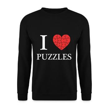 puzzle - Unisex Sweatshirt - black - Front - Alina (178cm) & Michal (187cm)