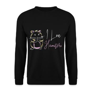 Hamster - Unisex Pullover - Schwarz - Vorne - Alina (178cm) & Michal (187cm)