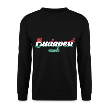 Budapest Hungary Tourist Souvenir Gift Idea - Unisex Sweatshirt - black - Front - Alina (178cm) & Michal (187cm)