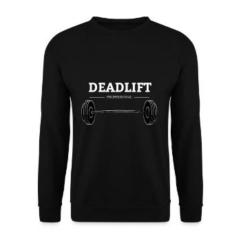 Deadlift Professional Workout Geschenk - Unisex Pullover - Schwarz - Vorne - Alina (178cm) & Michal (187cm)