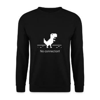 No connection computer error nerd geek trex - Unisex Sweatshirt - black - Front - Alina (178cm) & Michal (187cm)