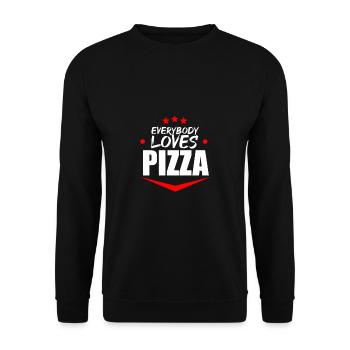Pizza Liebe - Unisex Pullover - Schwarz - Vorne - Alina (178cm) & Michal (187cm)