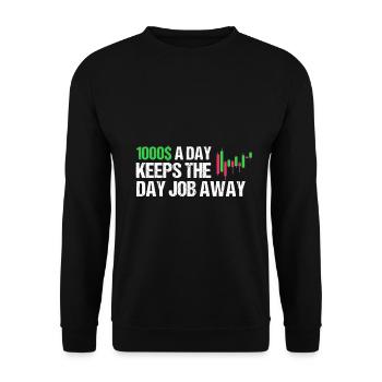 Day Trading T-Shirt Day Trader Financial Freedom - Unisex Sweatshirt - black - Front - Alina (178cm) & Michal (187cm)