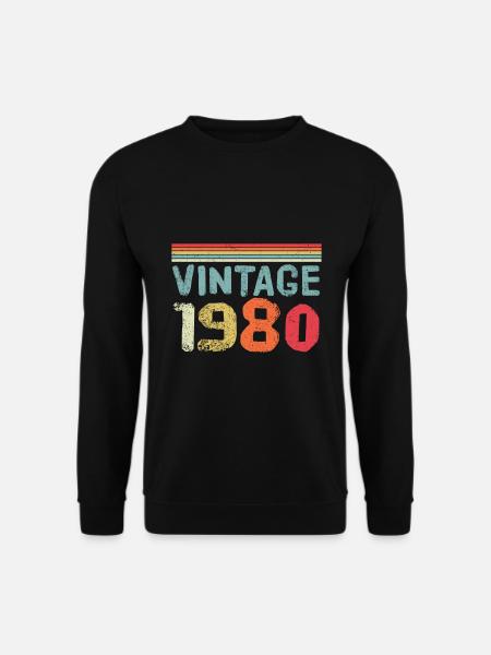 Born in 1980 vintage vintage - Unisex Sweatshirt - black