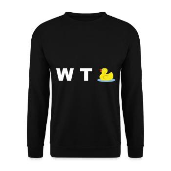 What the Duck ?! WTF - Unisex Sweatshirt - black - Front - Alina (178cm) & Michal (187cm)