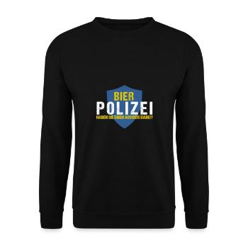 Beer police for all beer belly owners - Unisex Sweatshirt - black - Front - Alina (178cm) & Michal (187cm)
