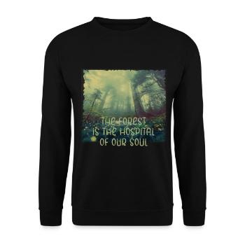 Forest soul healing nature tree trees green lungs - Unisex Sweatshirt - black - Front - Alina (178cm) & Michal (187cm)