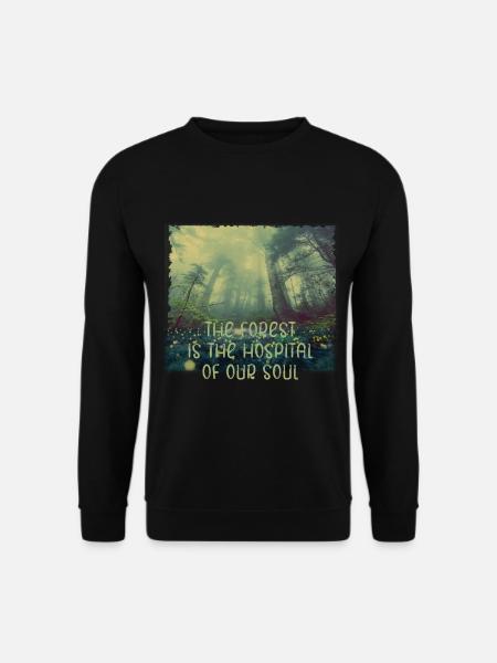 Wald Seele Heilung Natur Baum Bäume grün Lunge - Unisex Pullover - Schwarz