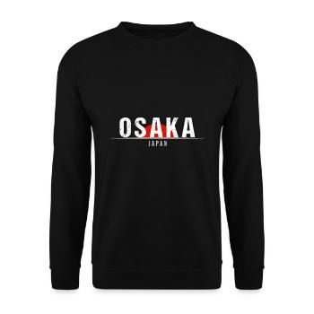 Osaka Japan Japanese Red Flag Osaka City - Unisex Sweatshirt - black - Front - Alina (178cm) & Michal (187cm)