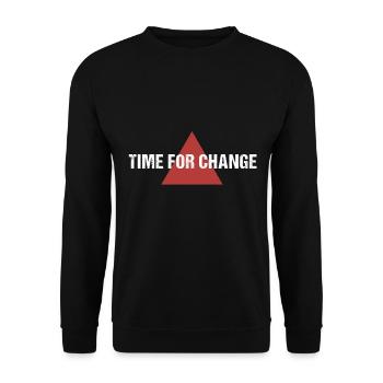 Demonstration T-Shirt - It's time for change - Unisex Sweatshirt - black - Front - Alina (178cm) & Michal (187cm)