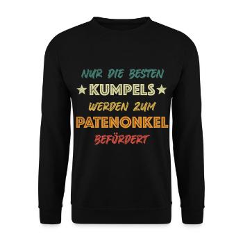 Patenonkel - Unisex Pullover - Schwarz - Vorne - Alina (178cm) & Michal (187cm)