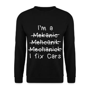 je fixe les voitures Citation Best-sellers graphiques - Sweat-shirt Unisexe - noir - Devant - Alina (178cm) & Michal (187cm)