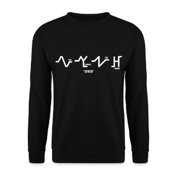 Synth Waves - Unisex Pullover - Schwarz - Vorne - Alina (178cm) & Michal (187cm)
