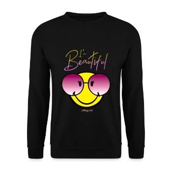 I´m Beautiful - Unisex Pullover - Schwarz - Vorne - Alina (178cm) & Michal (187cm)