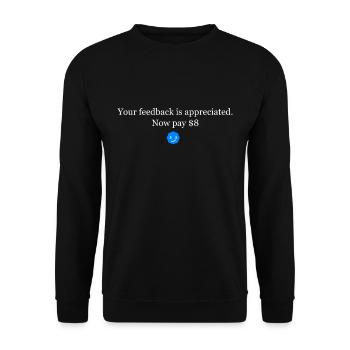 Your feedback is appreciated Now pay 8 Dollar eyes - Unisex Pullover - Schwarz - Vorne - Alina (178cm) & Michal (187cm)