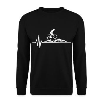 Mountain Bike Heartbeat Cute Bike Heartbeat - Sweat-shirt Unisexe - noir - Devant - Alina (178cm) & Michal (187cm)