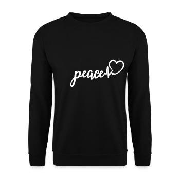 peace heartbeat peace love peace - Unisex Sweatshirt - black - Front - Alina (178cm) & Michal (187cm)